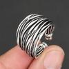 Handgefertigter 925er Sterlingsilber Drahtumwickelter Bandring, Verstellbarer Statement Manschettenring für Damen und Herren