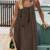 All Season Dress Women's Backless Cami Summer Casual Sleeveless Boho Beach Maxi for Body Shapes Spaghetti Strap Vacation Long Sundress with