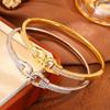 New copper gold-plated , personalized design horseshoe buckle zircon opening  women, light luxury niche 