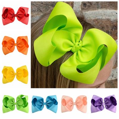 8 Zoll 1 Stück Kinder Bunte Große Haarschleife Einfarbig mit Clip Boutique Einfarbiges Grosgrain Haarspangen Haaraccessoires Haarspangen