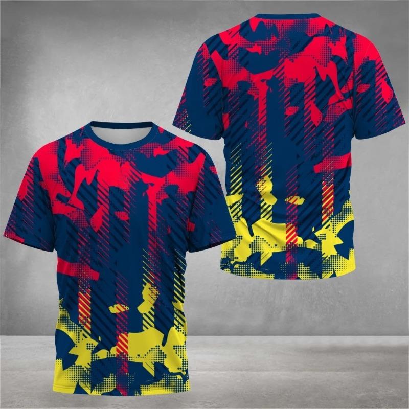 2026 Men's T-Shirts Crew Neck Short Sleeve Colourful Print Tennis Running T-Shirt Casual Comforts Outdoor Sportswear Tops