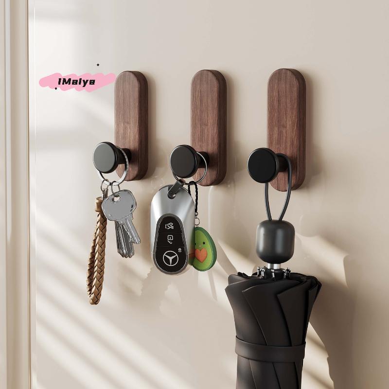 M-Nordic Style Wood Wall Hooks Self Adhesive Mounted Coat Towel Clothes Blanket Hat Backpack Robe Entryway Key Holder