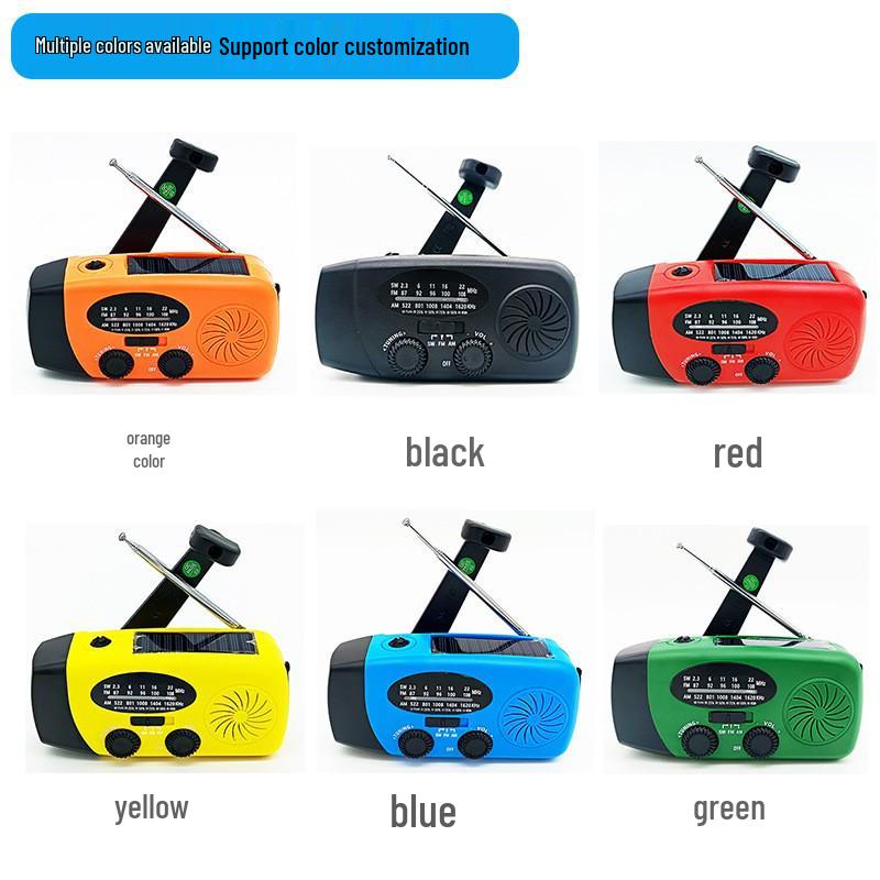 Multi-Function Emergency Radio: Hand-Crank & Solar Powered, Outdoor Ready, Flashlight & SOS Alarm