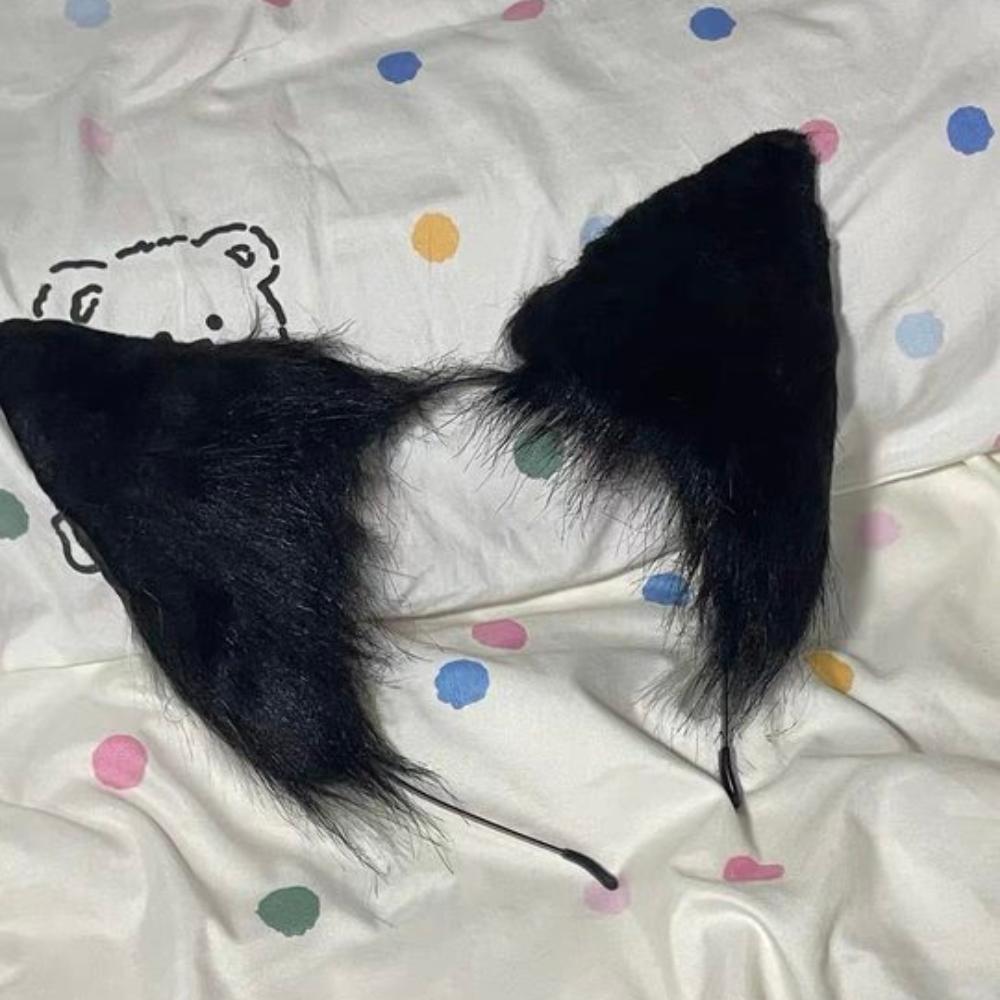 Animals Cat Ears Headband Lolita Furry Cosplay Headwear Cute Wolf Dog Hair Band  Student