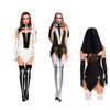 Sexy Women Naughty Nun Costume Black Fancy Dress Party Cosplay Outfits Halloween