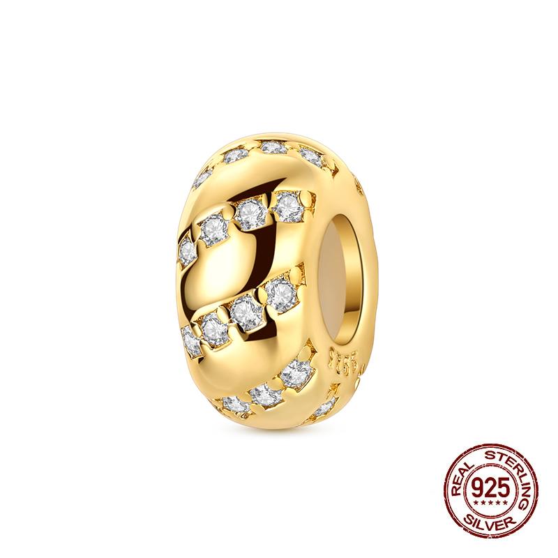 Original Copper Charm Beads Zircon Orbit Lsolation Beads For Bracelet Pendant Diy Fine Women Girl Lady Jewelry Gift