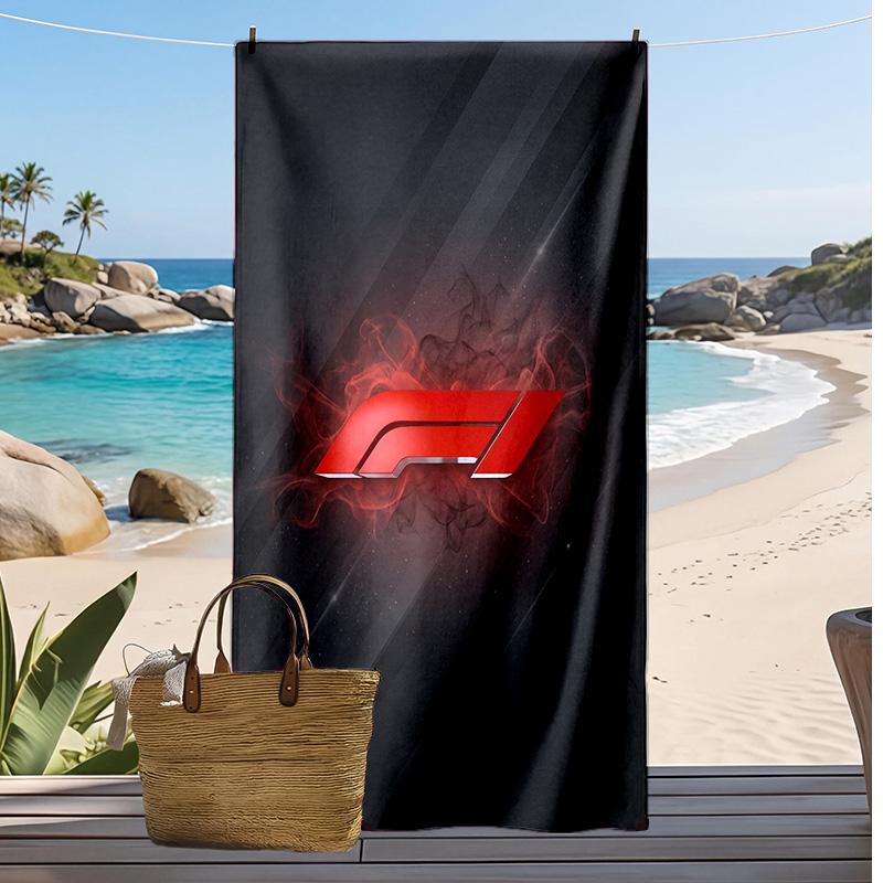 Asciugamano da Spiaggia Stampa F1 Morbido Portatile Asciugatura Rapida?Asciugamano Asciutto Per Piscina Vacanza Estiva Sport all'Aperto