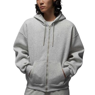 Air Brooklyn Fleece Oversized Full-Zip Hoodie 'Grey Heather' Men's IB7232-050