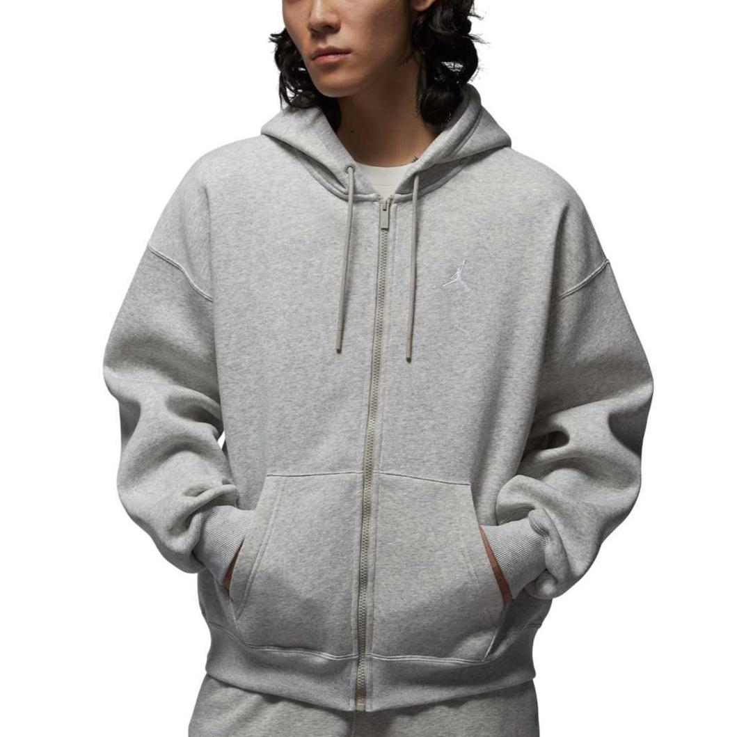 Air Jordan Brooklyn Fleece Oversized Full-Zip Hoodie Grey Heather Men s IB7232-050 XL