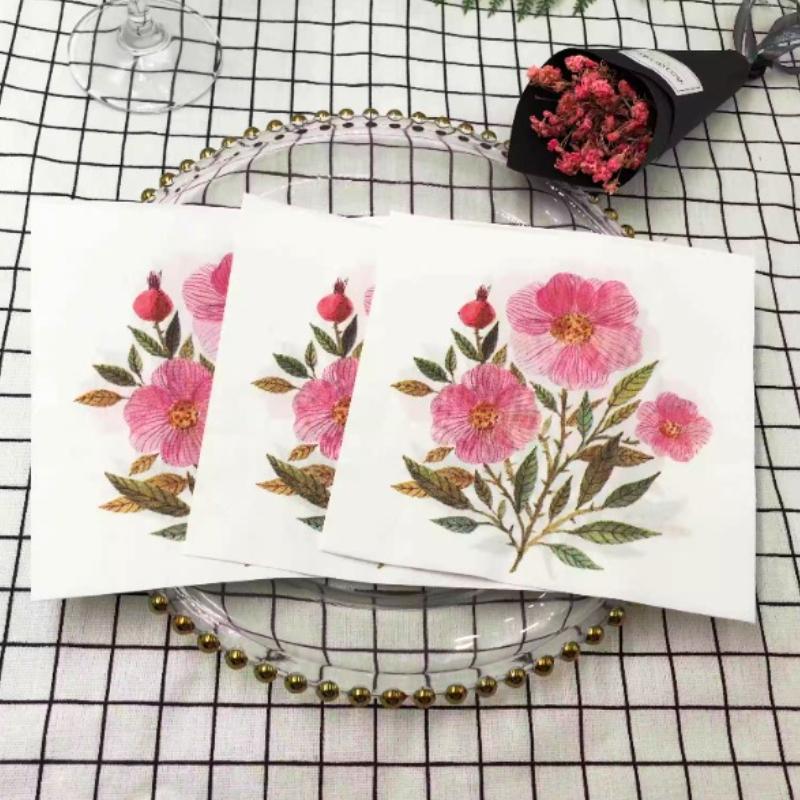 20ks/Pac 33*33cm 2vrstvý jednorázový párty ubrousek květinový vzor