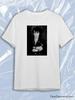 TeeSensation White Crew Neck Short Sleeve T-Shirt with Viktor Tsoi Black White Photo Portrait Print