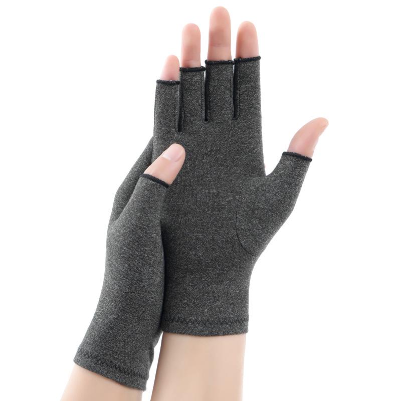 Unisex Half-Finger Compression Gloves: Anti-Slip Dotted Cycling & Rehabilitation