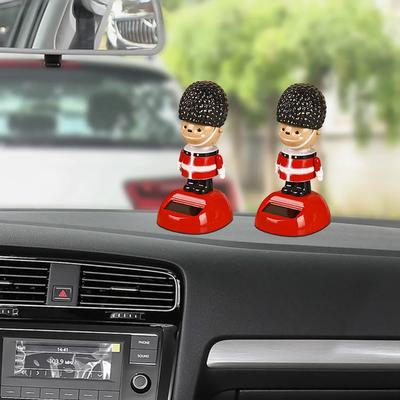 Solar Powered Dancing Shaking Head Soldier Cartoon Creative Gift Cactus Car Ornaments Auto Dashboard Decoration Car Accessories
