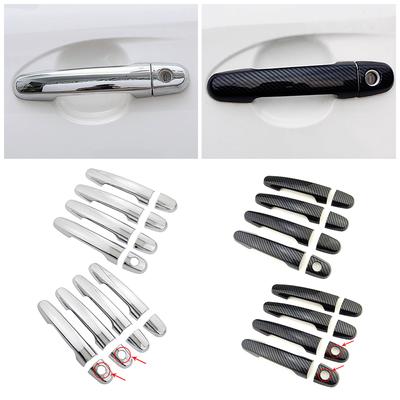 For Toyota Vios Yaris Vitz Carbon Fiber Color Exterior Modify Refit Chrome Door Handle Cover Decoration Trim Protection Sticker