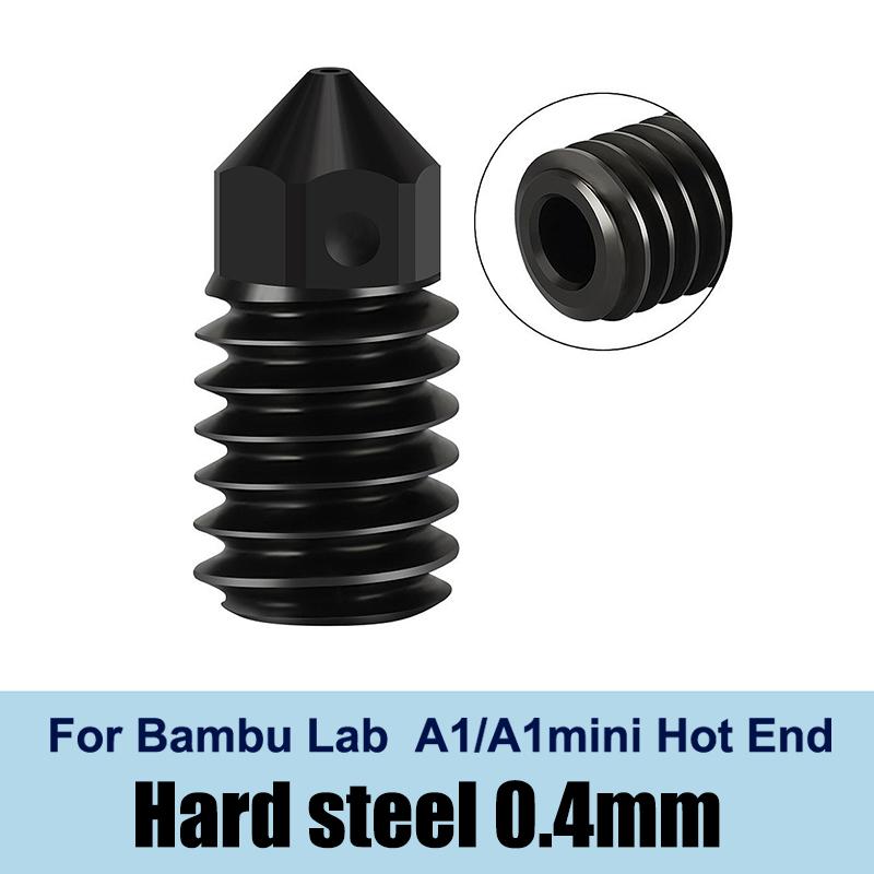 For Bambu Lab A1/A1 Mini Hotend Kit Fast Speed Printing Head Assembly Thermistor Heater 0.2/0.4/0.6/0.8mm Hardened Steel Nozzle