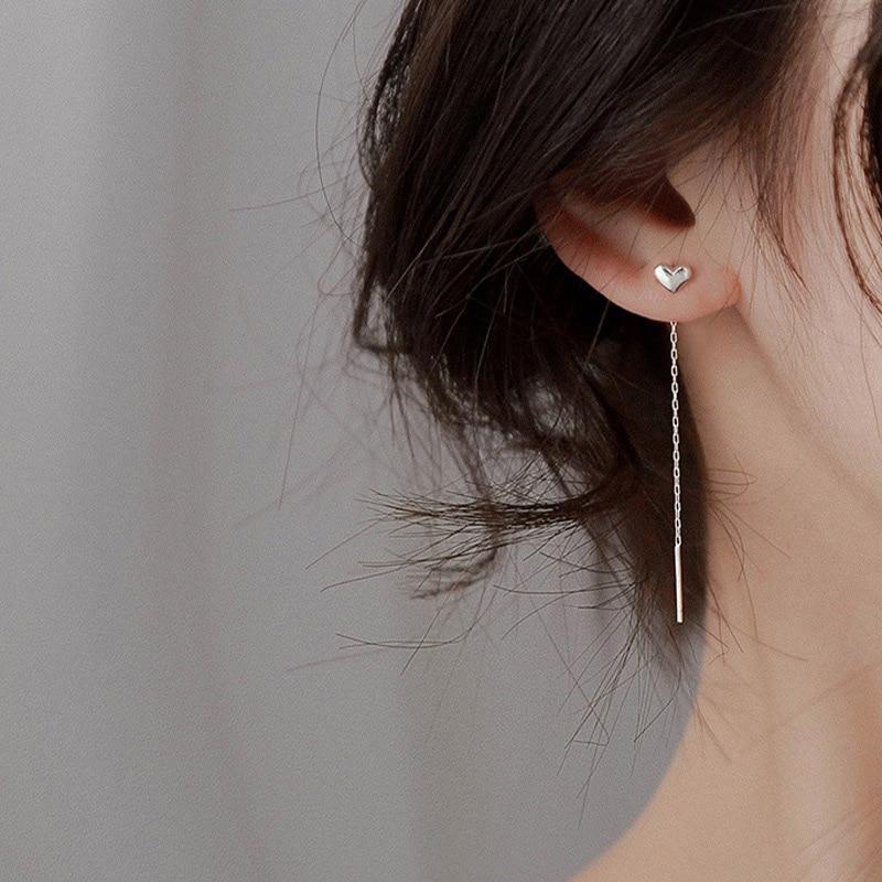 CHENGMEN Orecchini A Catena In Argento 925 Con Nappa, Infila-Infila, Lunghezze Multiple, Regalo Per Donna