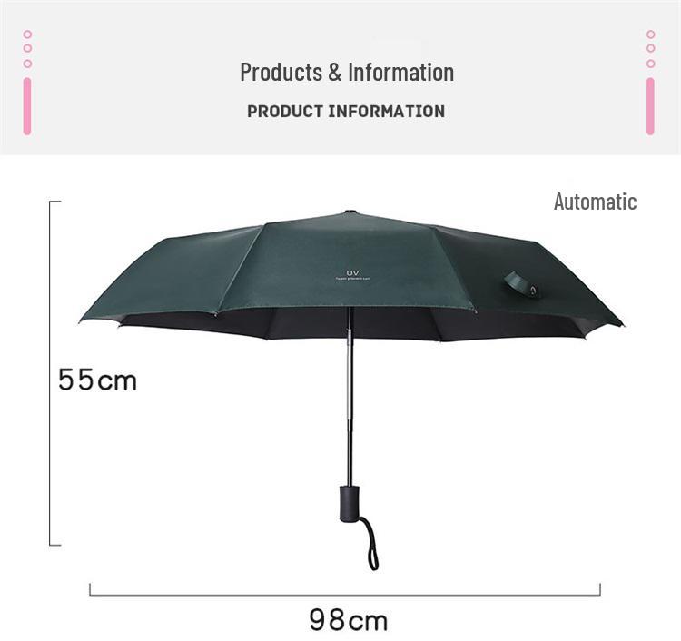 Dual-Use Automatic Folding Umbrella - Large Sunshade for Men & Women with Custom Logo and Sunscreen Protection.