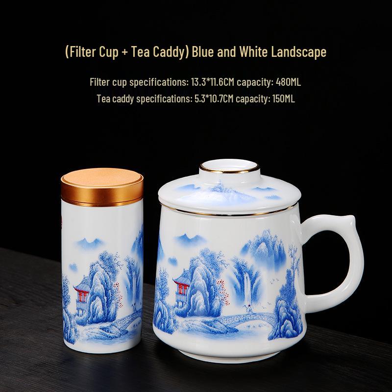 Red Ceramic Teacup Set with Logo for Commemorative Company Gifts