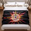Union Berlin bedeckte Flanelldecke mit individuellem Namen und Text, weiche, warme Überwurfdecke für Schlafzimmer, Weihnachtsgeschenk