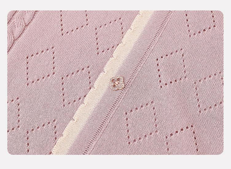 Ice Silk Loose Knit Cardigan T-shirt: Women's Summer Short-Sleeved Sweater for Middle-Aged and Elderly Moms