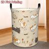 1pc, Sleeping Cats And Fence Laundry Basket, a Trendy Round Basket, It Is a Foldable Organizer with a Large Capacity, Laundry Baskets