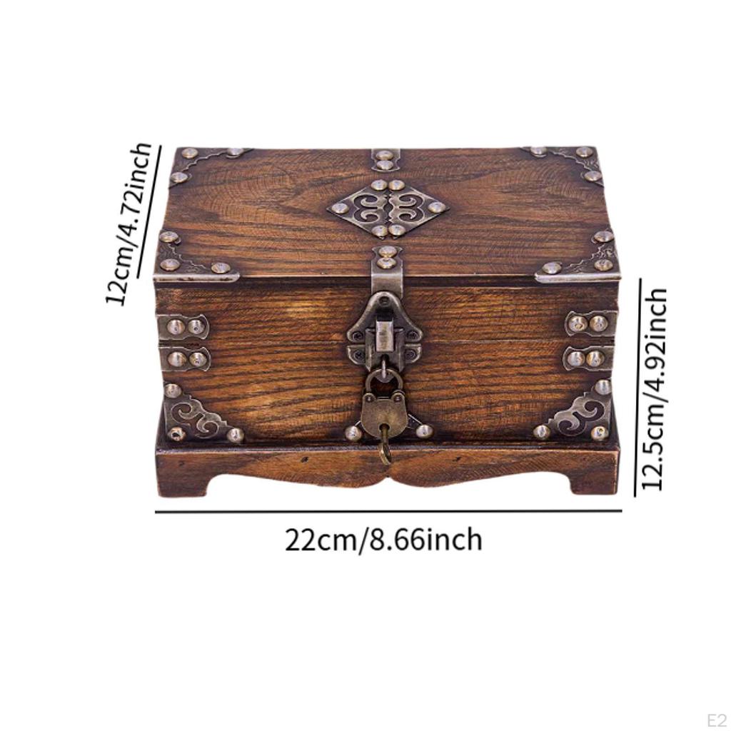 Treasure Chest Retro Storage Box Trinket Keepsake Multipurpose Rustic Container