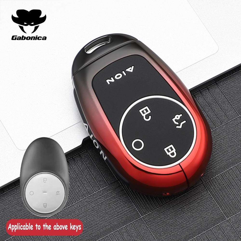 New Zinc Alloy Car Key Case For Gac Aion V Rt Ut Y Plus Keychain Remote Decoration Cover Shell Ring Holder Fob Accessories