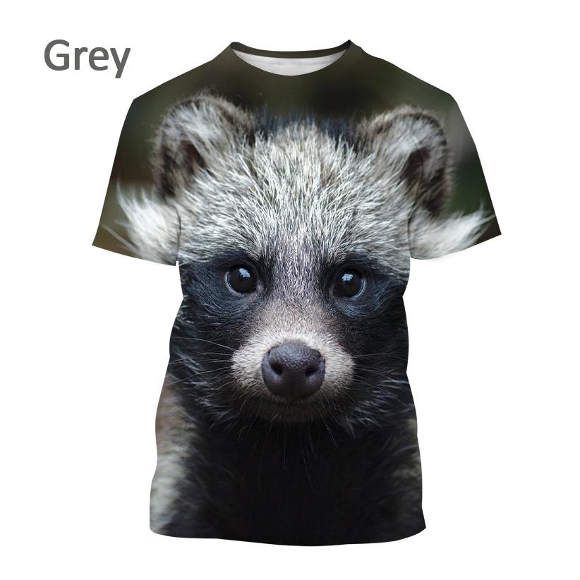 Newest Raccoon 3D T-shirt Fashion Funny Animal Printing Casual T-shirt Unisex Round Neck Hip-hop Harajuku T-shirt