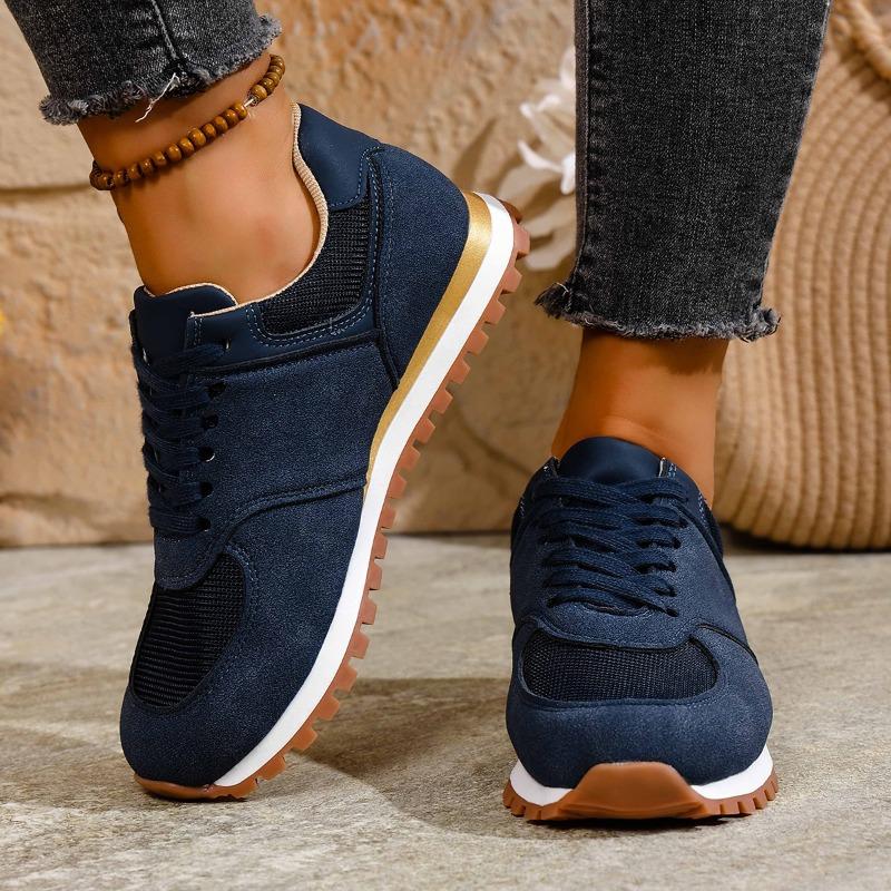 Jesień 2025 Nowe sznurowane wygodne buty do biegania damskie w dużych rozmiarach lekkie codzienne sportowe oddychające pojedyncze buty