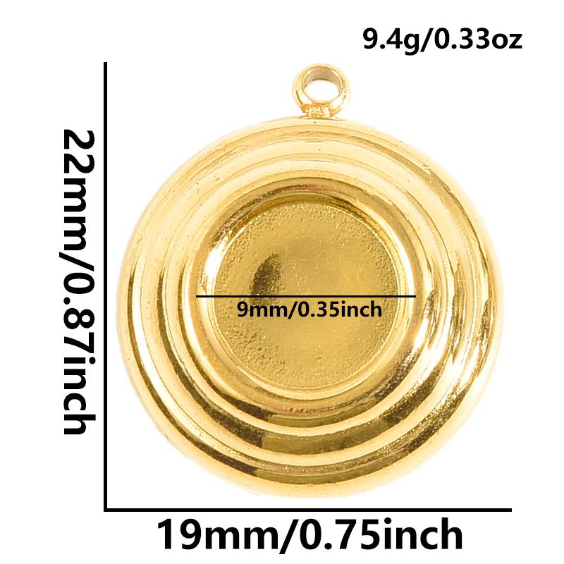 5pcs Geometric Cabochon Base Setting Tray Blank PVD Charm Heart Cross Flower DIY Stainless Steel Pendant For Jewelry Making Bulk