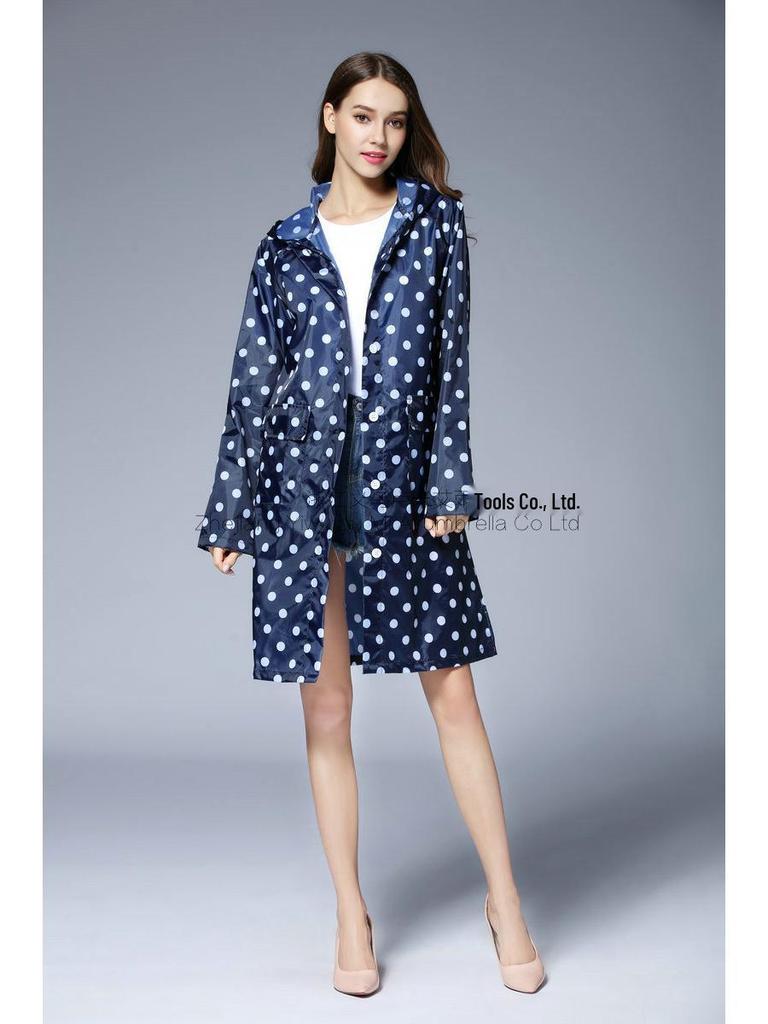 Women's Ultra-thin Polka Dot Raincoat - Japanese and Korean Fashion, Breathable, Long Poncho Style