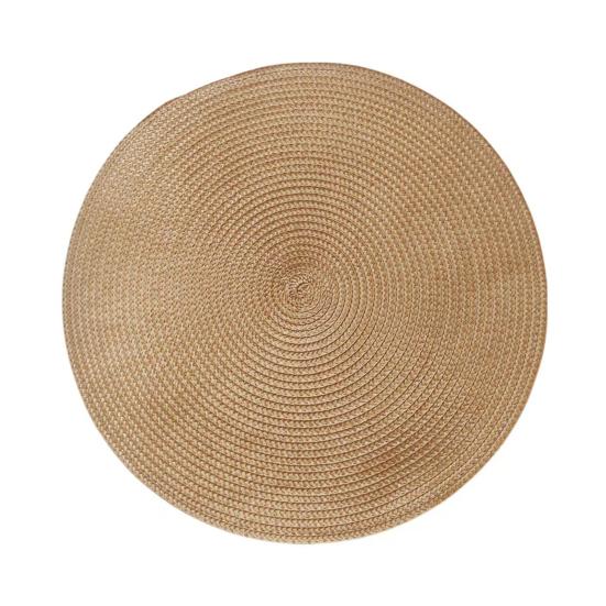 Round Woven PP Placemats Heat Resistant & Oil Proof Simple Solid Color Table Mats for Dining Kitchen Table Modern Home Decor