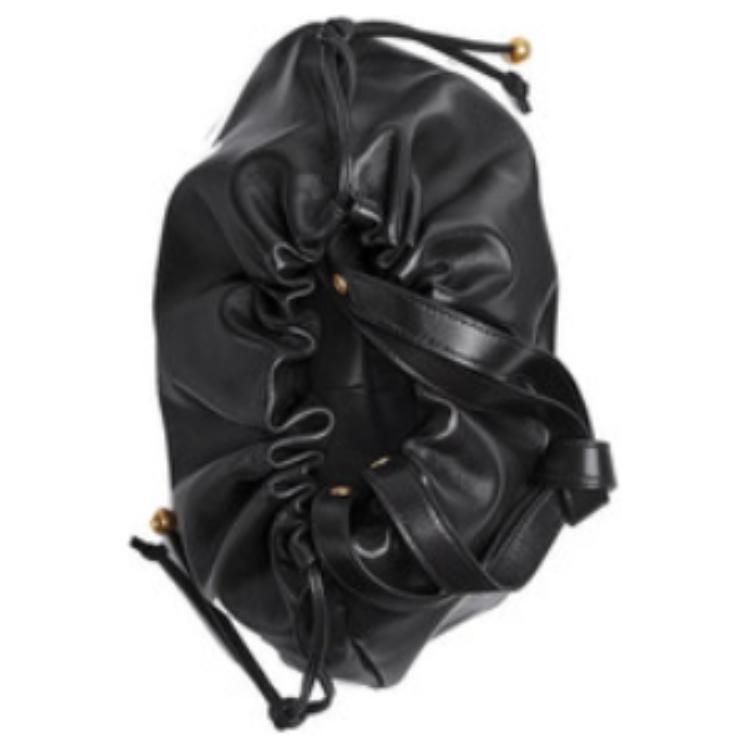 Bottega Veneta Drawstring Closure Medium Calfskin Shoulder Crossbody Clutch Women bags Black 651812VCP408425