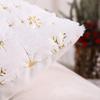 1pcs Luxury Christmas Cushion Pillow Covers Silver Snowflake Print Soft Plush Decorative Pillowcase for Home Sofa Holiday Decor