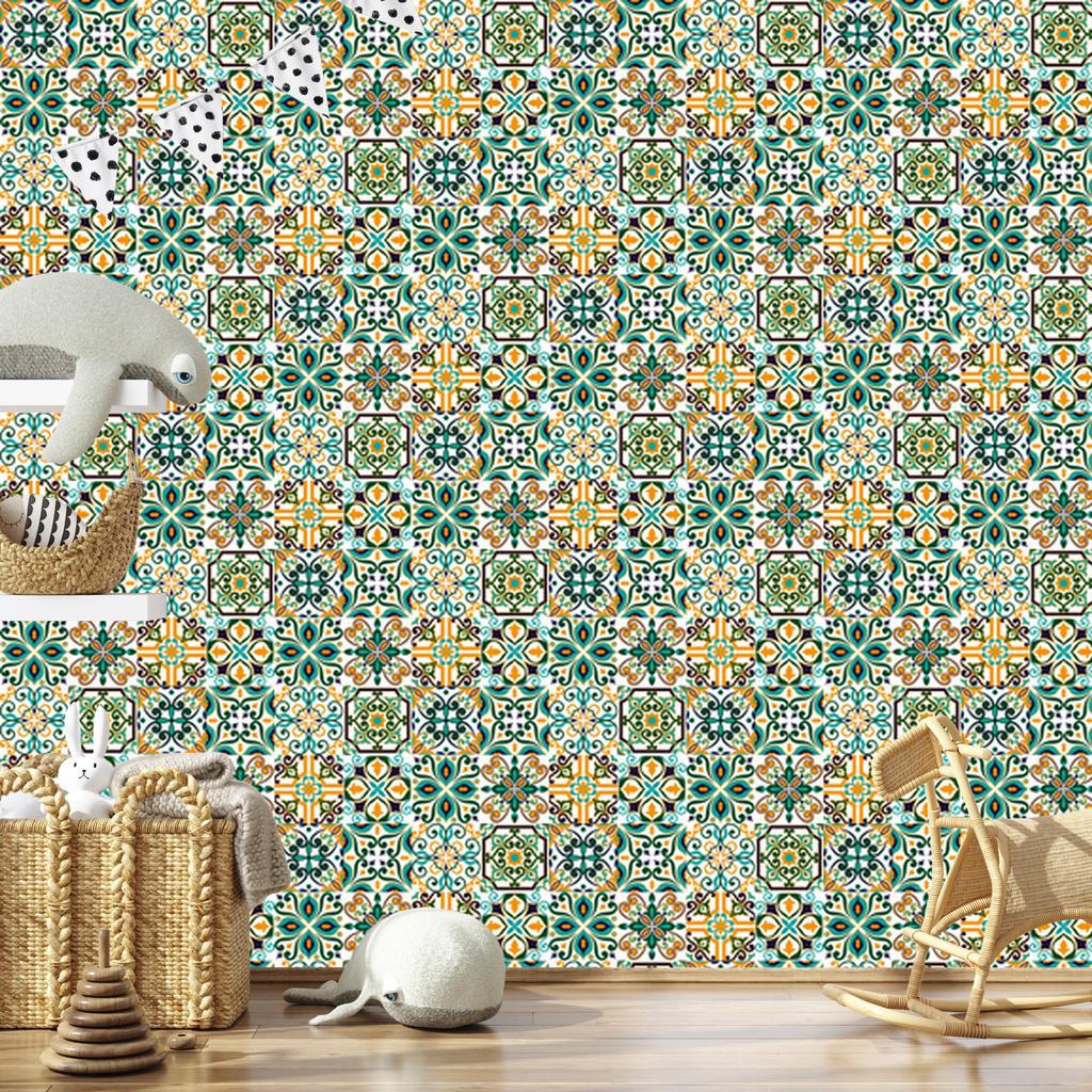Colorful mosaic and pattern wallpaper for living room and bedroom 50x1000