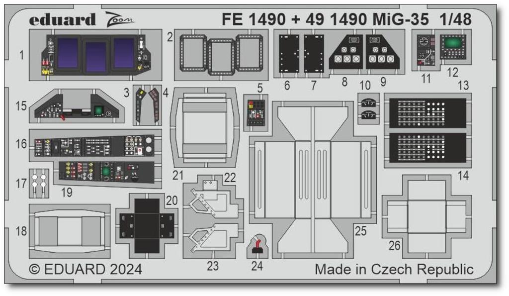 Eduard 1/48 Zoom Etched Parts for MiG-35 (for Hobby Boss) Plastic Model Kit, EDUFE1490