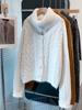 Women's High-Neck Sweater Coat - 2026 Autumn/Winter Loose Lapel Outerwear, Thick Knit Cardigan, Trendy Lazy Style