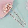 Elegant Gold U Shaped Hair Stick With Pearls And Rhinestones Vintage Chinese Bridal Bun Maker For Wedding Hanfu Accessories