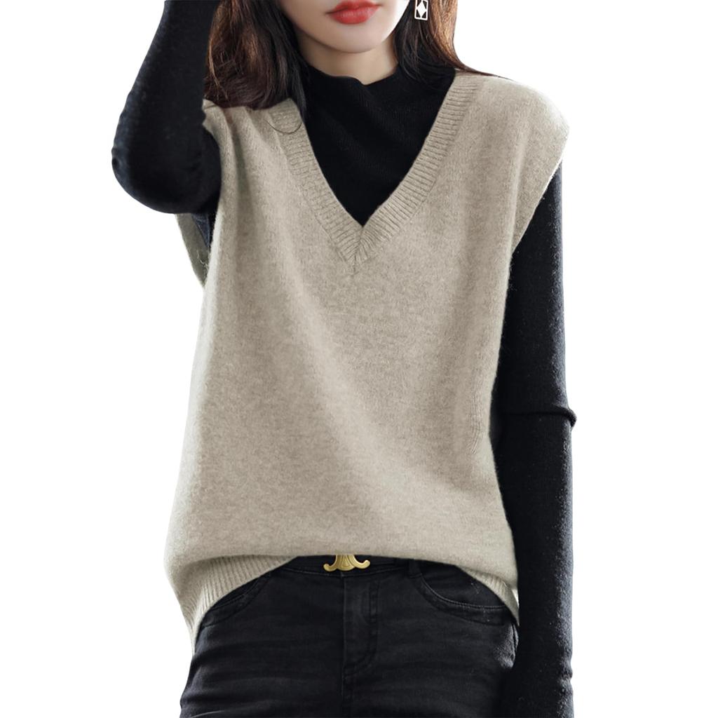 SeiunAn Knit Perfect for and This Solid Color Top with Sleeveless Design Is Stylish and Loose Perfect for or This Gilet Is Perfect for Office or