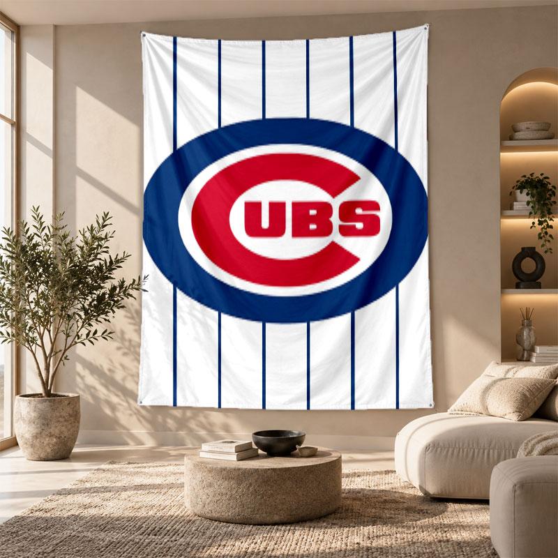 Decorative Tapestry,Chicago Cubs Printed Wall Art, Lightweight Wall Hanging For Bedroom Background
