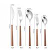 Stainless Steel Imitation Wooden Handle Cutlery Set Western Tableware Knife Fork Spoon Kitchen Flatware Set Dinnerware