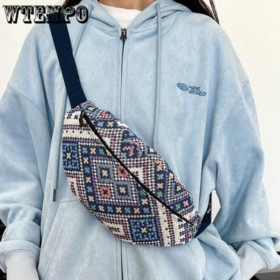 Велика містка полотняна сумка Етнічна сумка Нова модна сумка на одне плече через плече Темпераментна повсякденна сумка