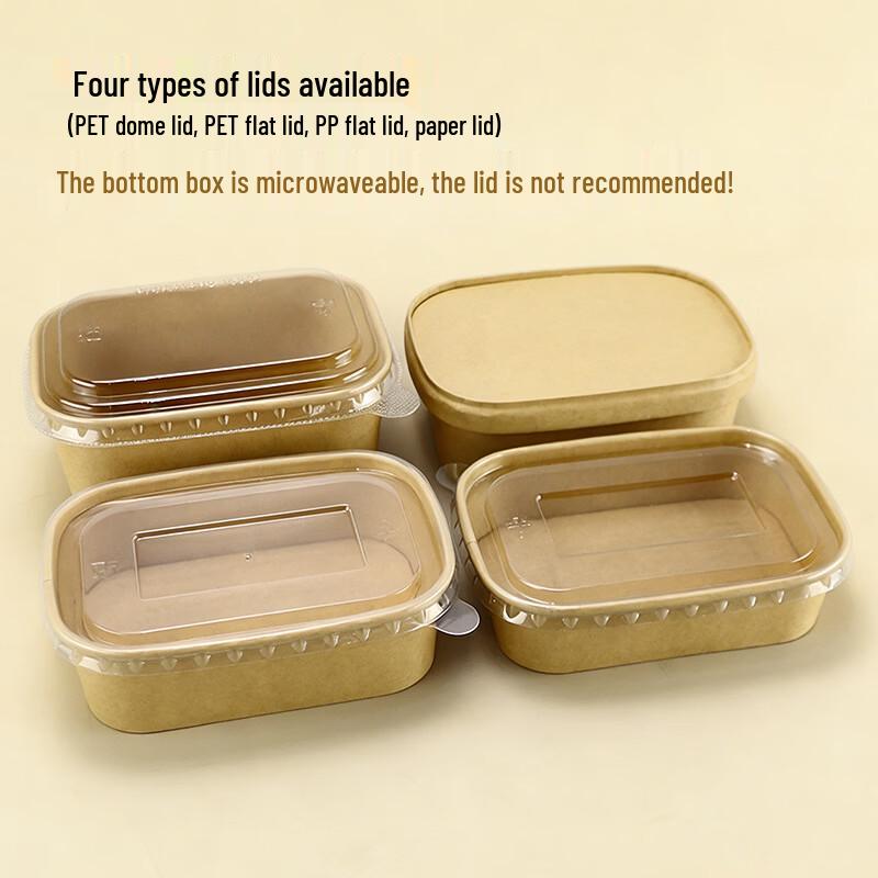 Disposable Rectangular Plastic Food Containers with PET Dome Lids, 300-Pack