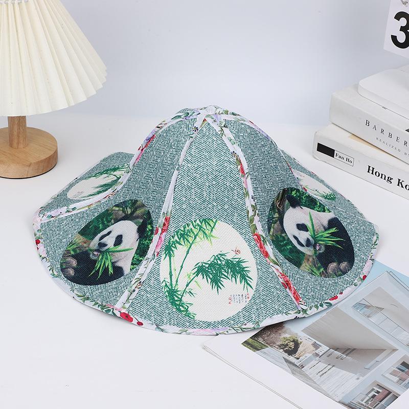 Hainan big edge hat straw hat foldable sunscreen sun hat outdoor fishing sunscreen non-woven folding double-layer hat