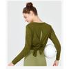 T-shirt a manica lunga da donna per autunno e inverno, felpa con cappuccio sportiva e per il fitness, taglie forti, top
