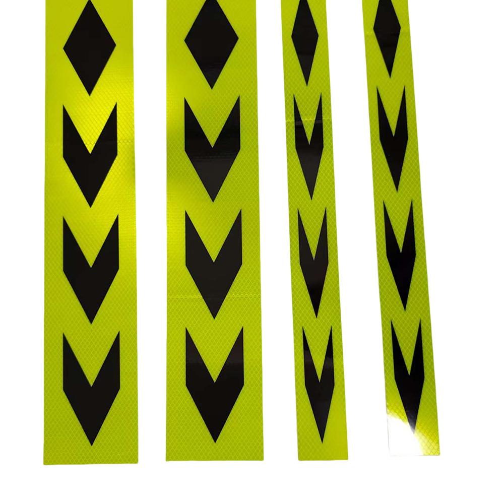 5cm*90cm Fluorescent Yellow-Black Arrow Reflective Adhesive Tape Safety Warning Waterproof Stickers High Light Reflectors Strip