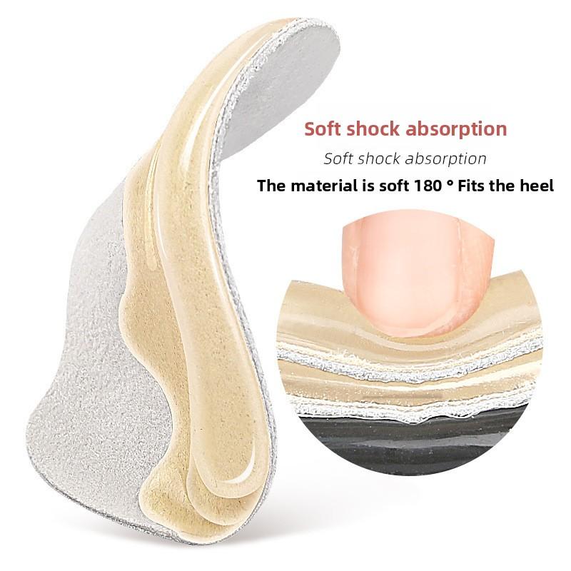 Anti-wear Heel Sticker Silicone Sneakers Loafers Prevent Heel Cutting Self-adhesive Half Size Pad for Big Small Shoe Size
