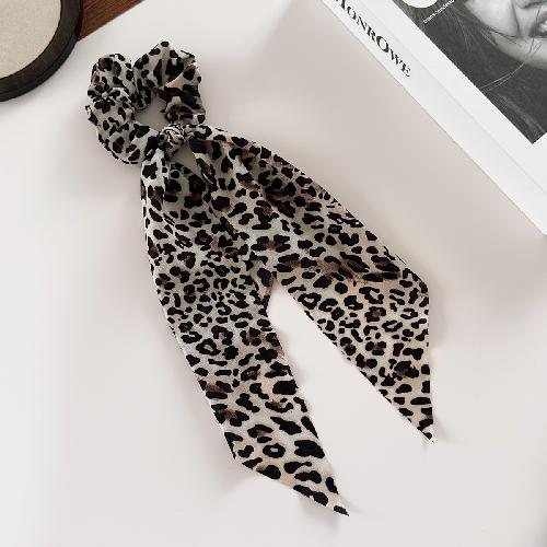 Leopard Print Bow Ribbon Large Scrunchies High Elastic Hair Ties for Women Ponytail Holder Hot Selling Daily