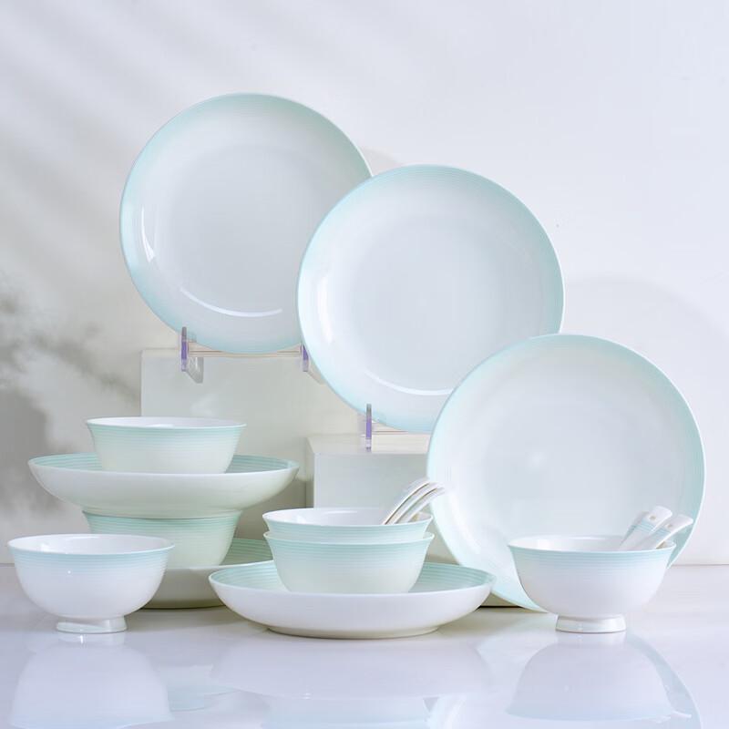 Duocai Azure Ripples 18-Piece Bone China Dinnerware Set