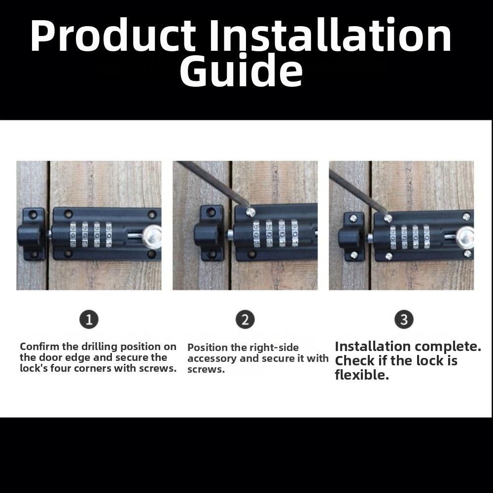 4 Digit Pin Code Security Lock Anti-theft Keyless Door Catch Digital Deadbolt Lock Outdoor